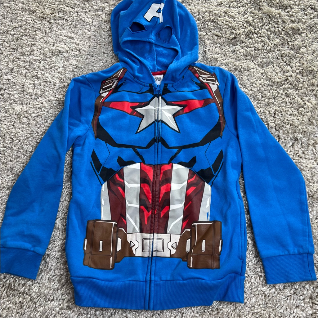 Marvel Blue And Red Superhero Jacket Costume For Kids